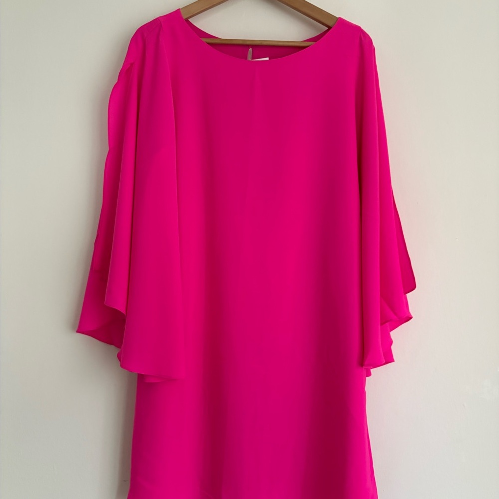 Chelsea 28 Fuchsia Butterfly Sleeve Shift Dress